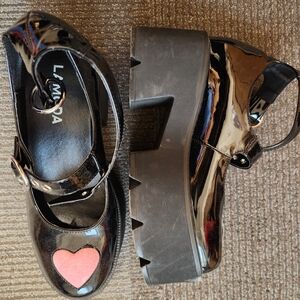 lamoda heart platform mary jane heels